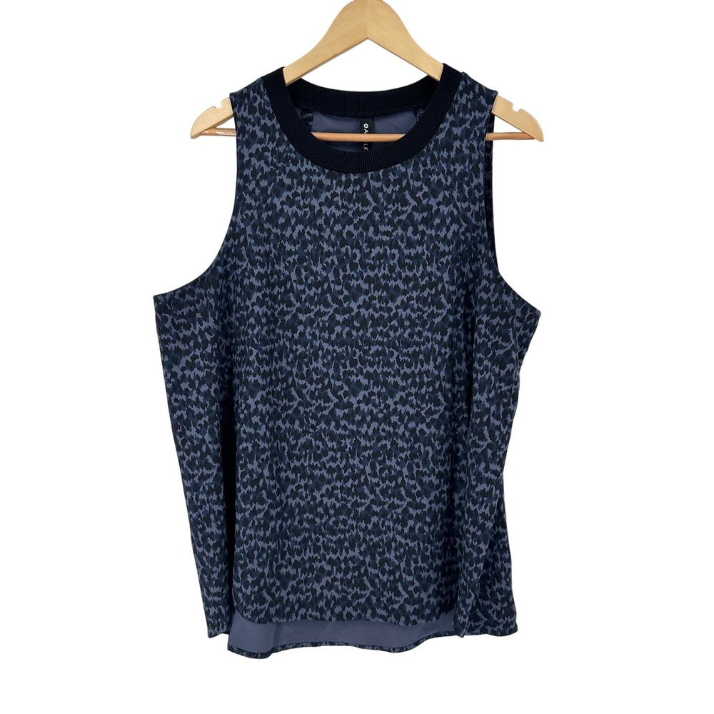 Athleta Blue Muscle Tee Cut Out Sleeveless Top